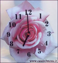casain3mosse - orologio da tavolo a forma di rosa
